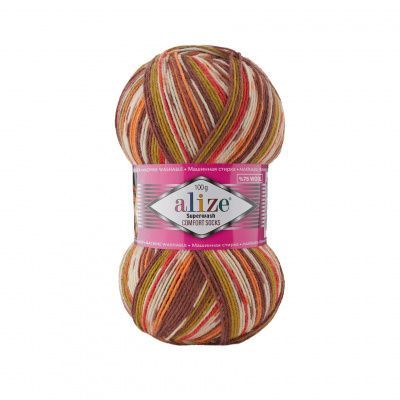 ALIZE SUPERWASH COMFORT SOCKS ( 7709) 75% SW Шерсть 25% Полиамид 100 г/420 м