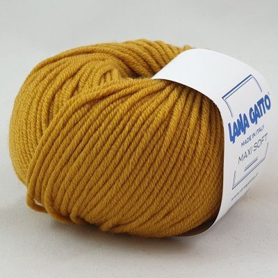 Lana Gatto Maxi Soft (14468 золотая горчица) 100% меринос экстрафайн 50 г/90 м